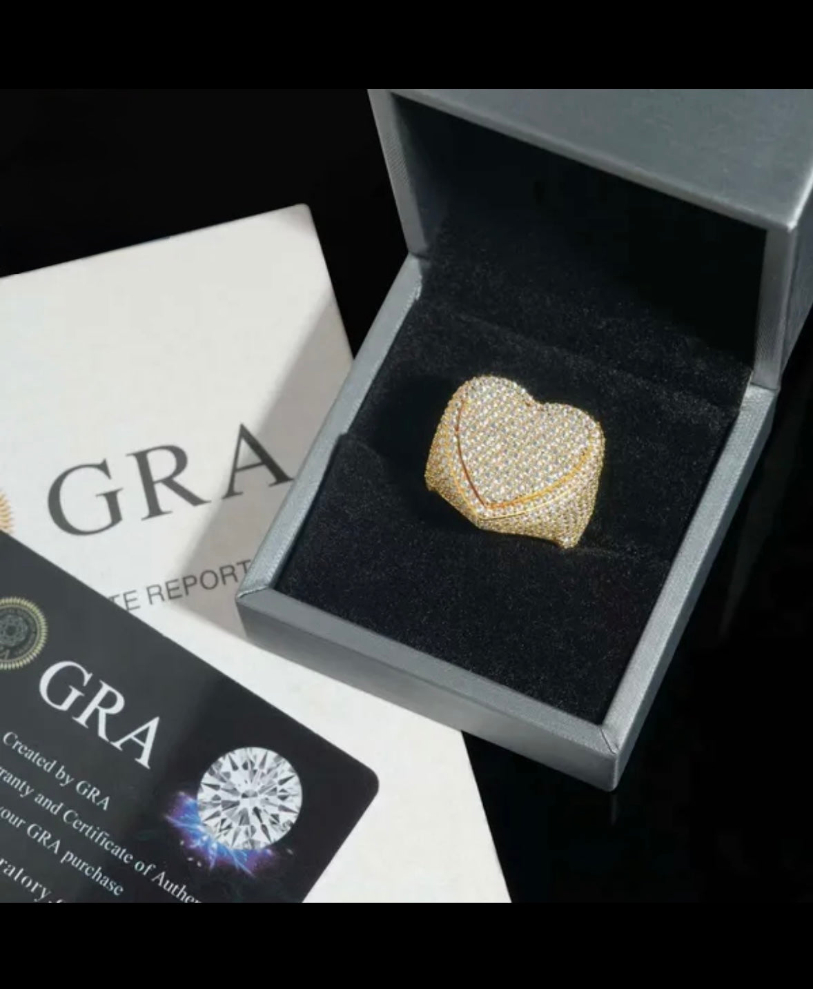 Heart VVS Iced Out Ring