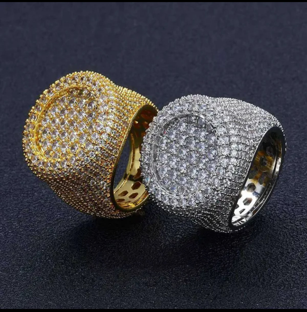Fully Iced out Big Round VVS Ring