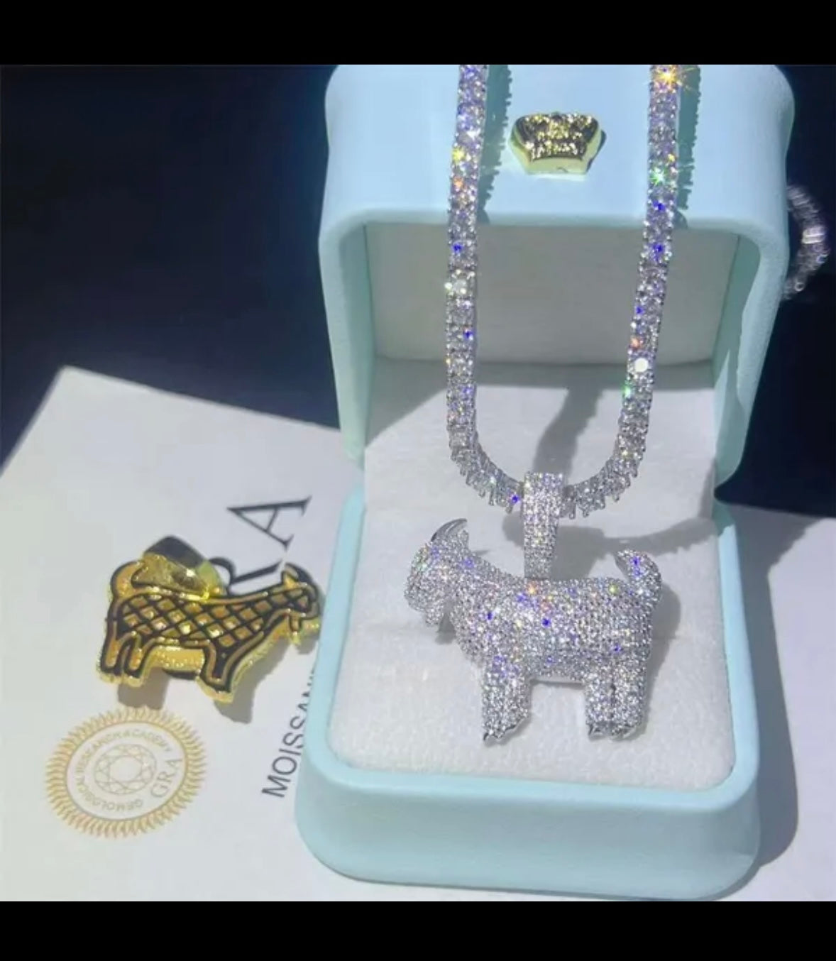Iced Out VVS GOAT Pendant