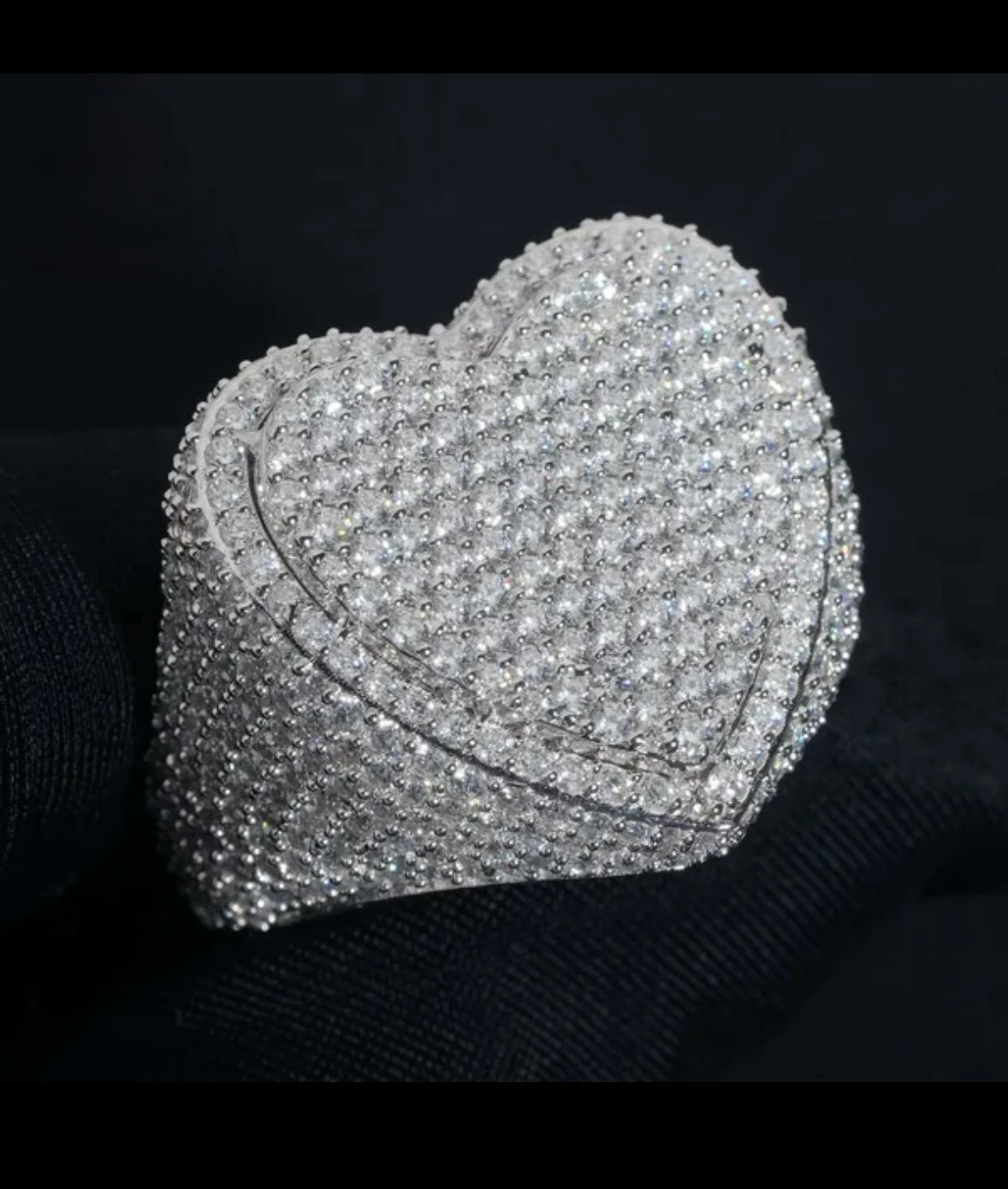 Heart VVS Iced Out Ring