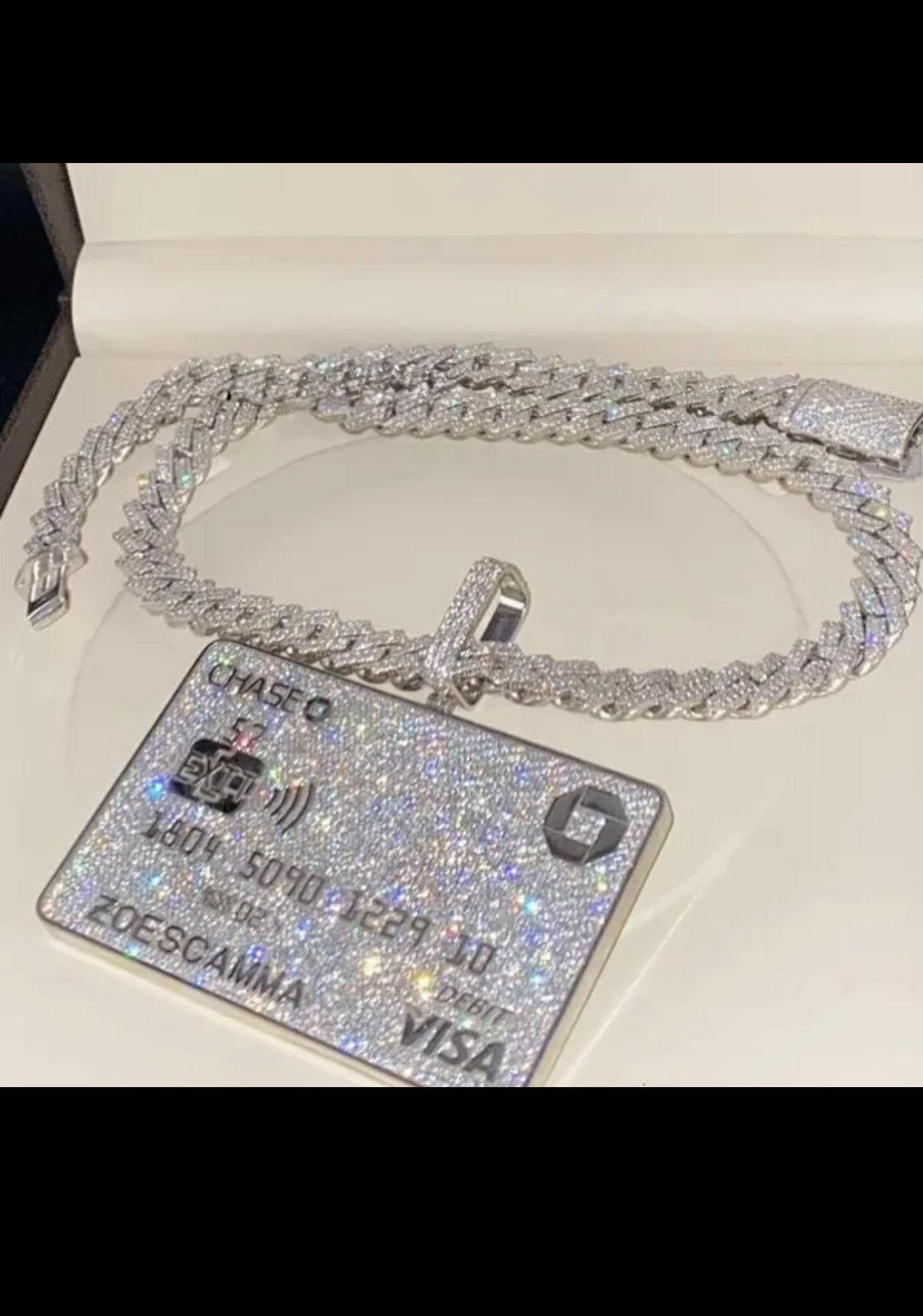Buss Down Iced out Fully VVS Credit Card Pendant
