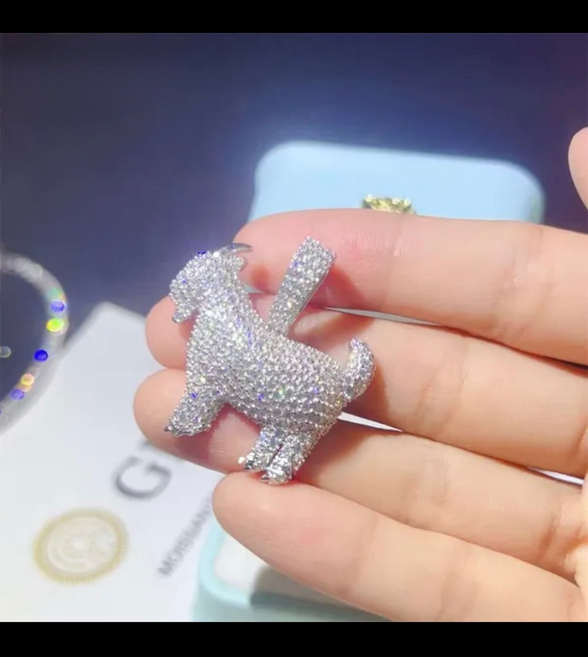 Iced Out VVS GOAT Pendant