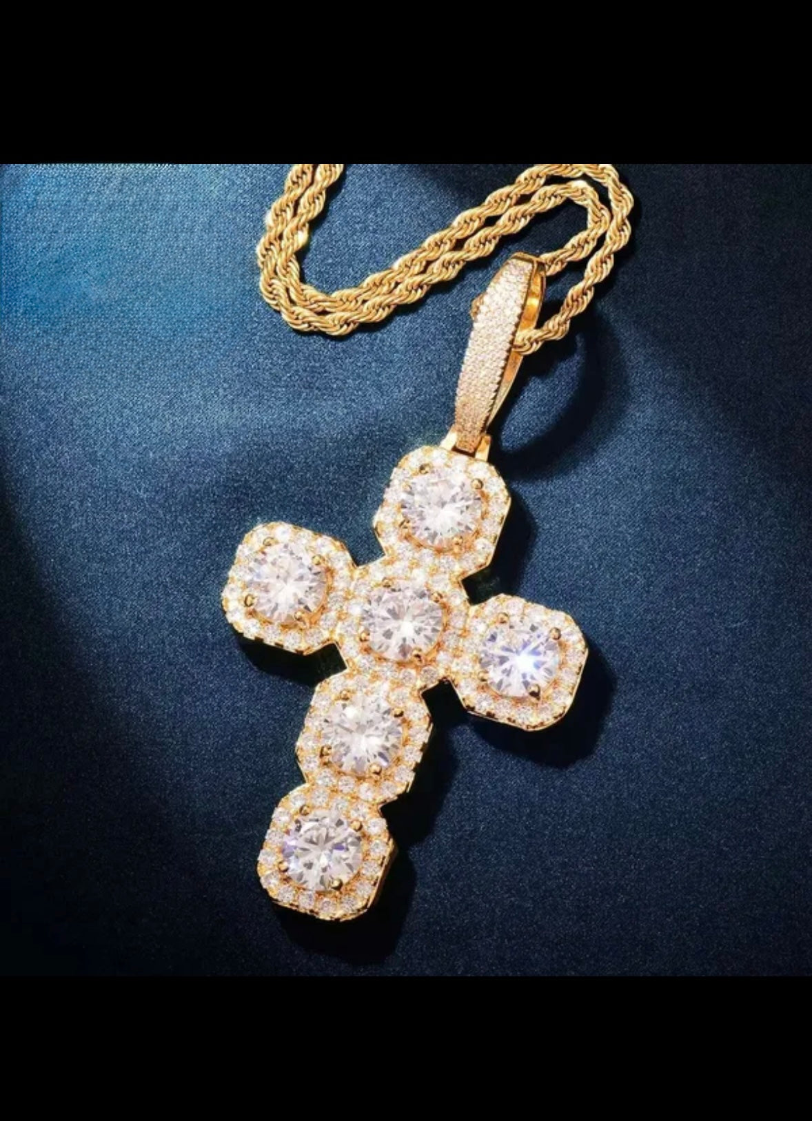 Iced out VVS Cross Pendant