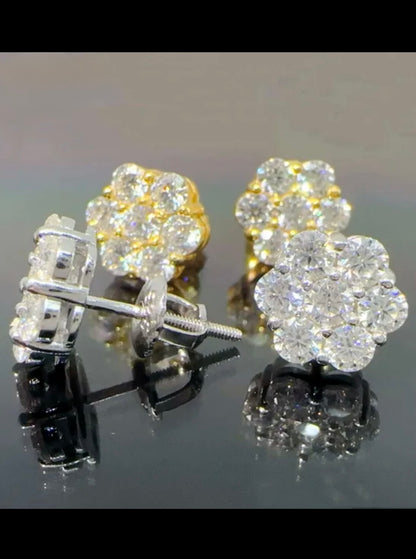 VVS Cluster Flower Earrings