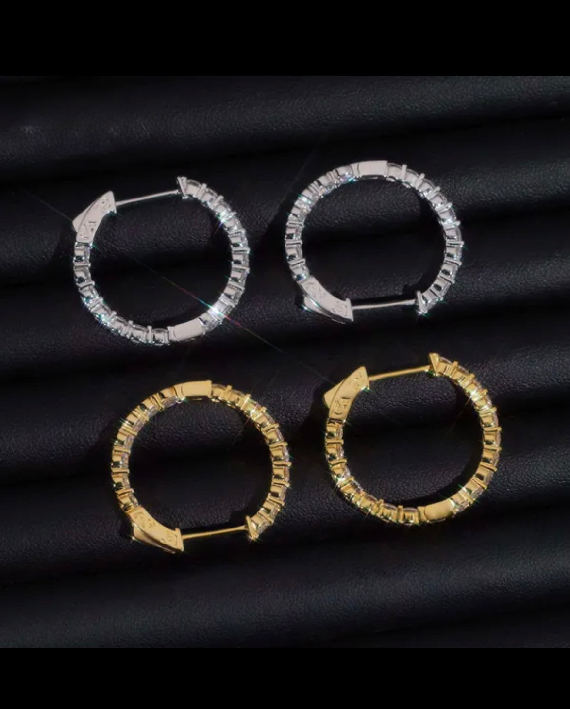 Fully Iced Out Hoop Earrings