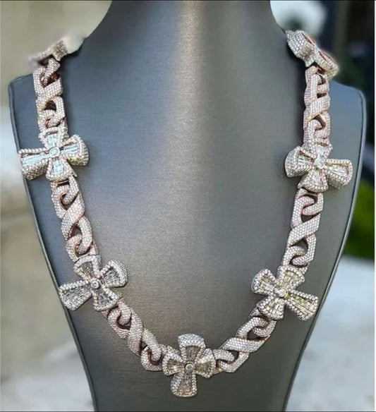 Baguette Cross Large VVS Chain