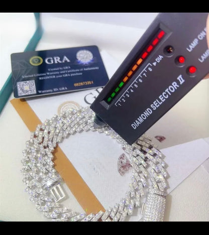 Silver Iced out 13mm Cuban Link chain