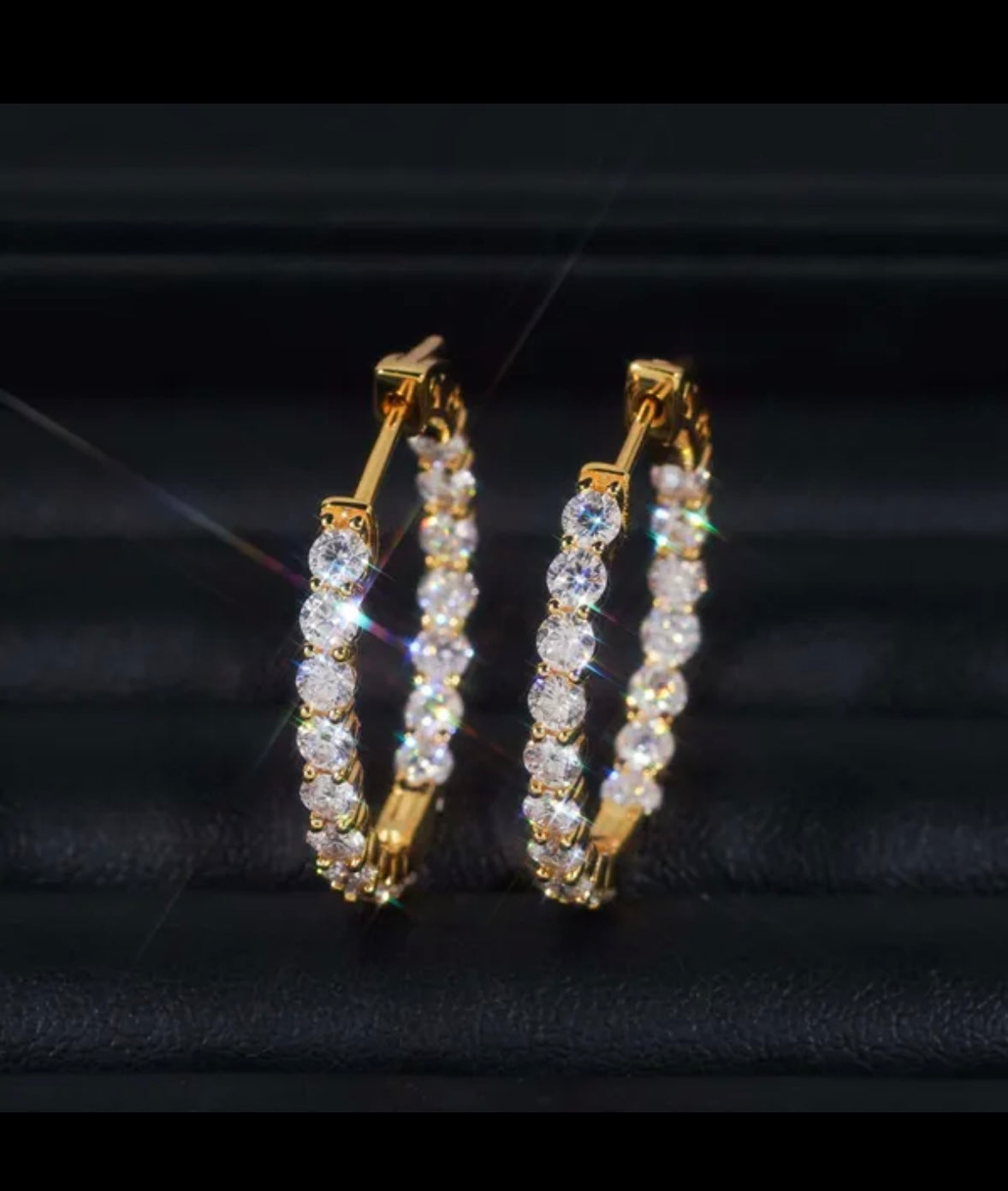 Fully Iced Out Hoop Earrings