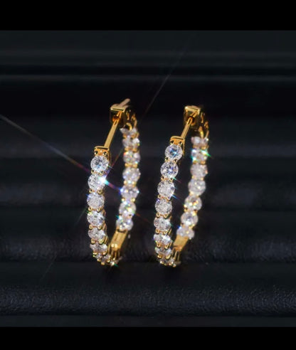 Fully Iced Out Hoop Earrings