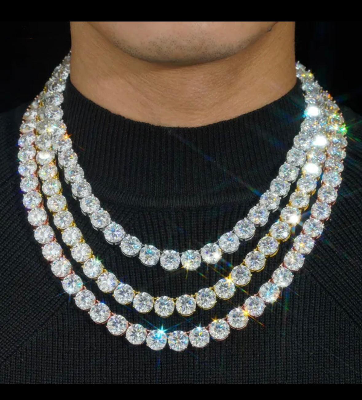 8mm Gold Plated Tennis Necklace