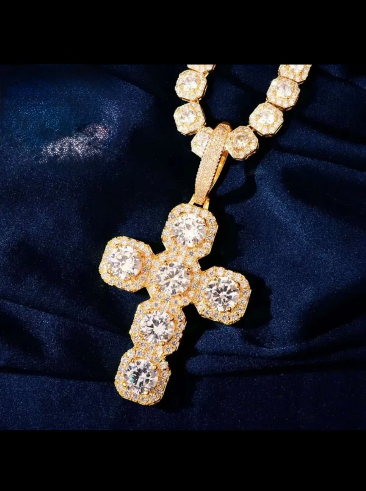Iced out VVS Cross Pendant