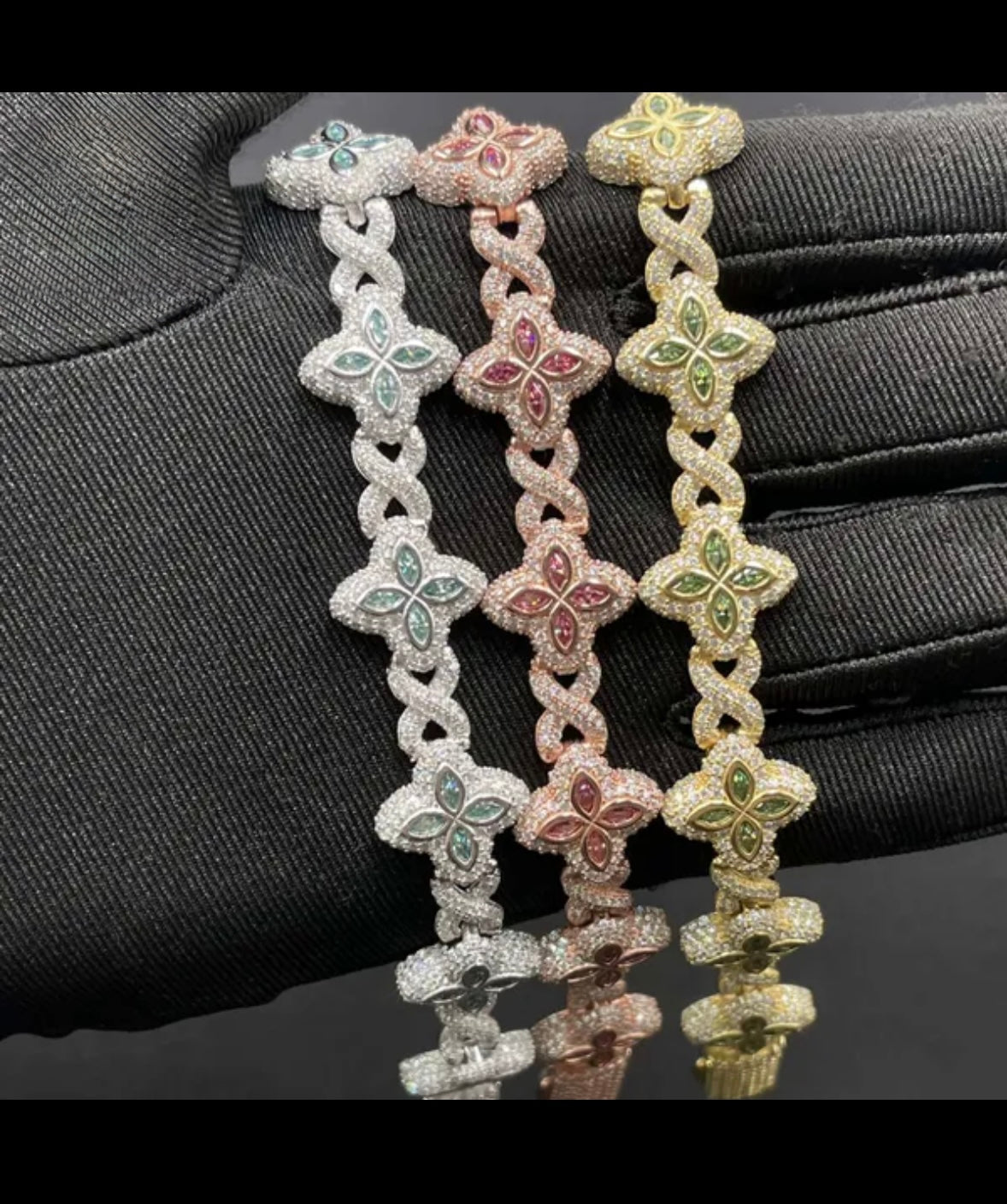 Marquise Flower 4 Leaf Clover VVS Bracelet