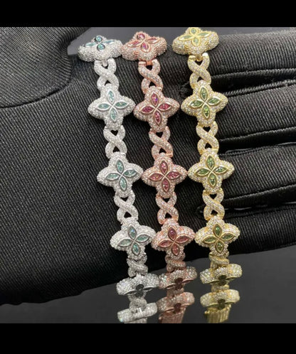 Marquise Flower 4 Leaf Clover VVS Bracelet