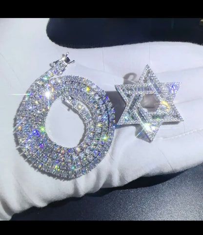Iced Out Hexagon Pendant