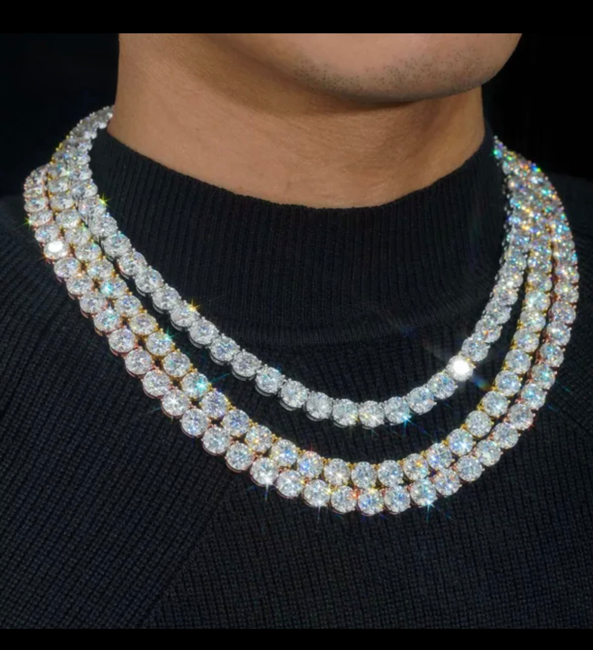 8mm Gold Plated Tennis Necklace