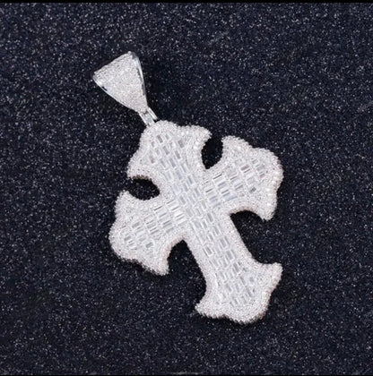 High Quality Baguette Cross VVS Pendant
