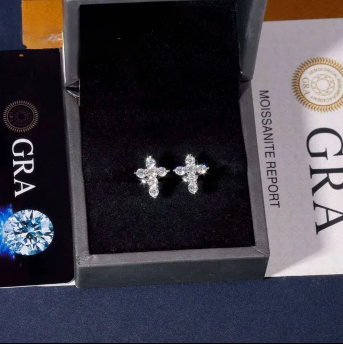 Iced Out VVS Cross Earrings