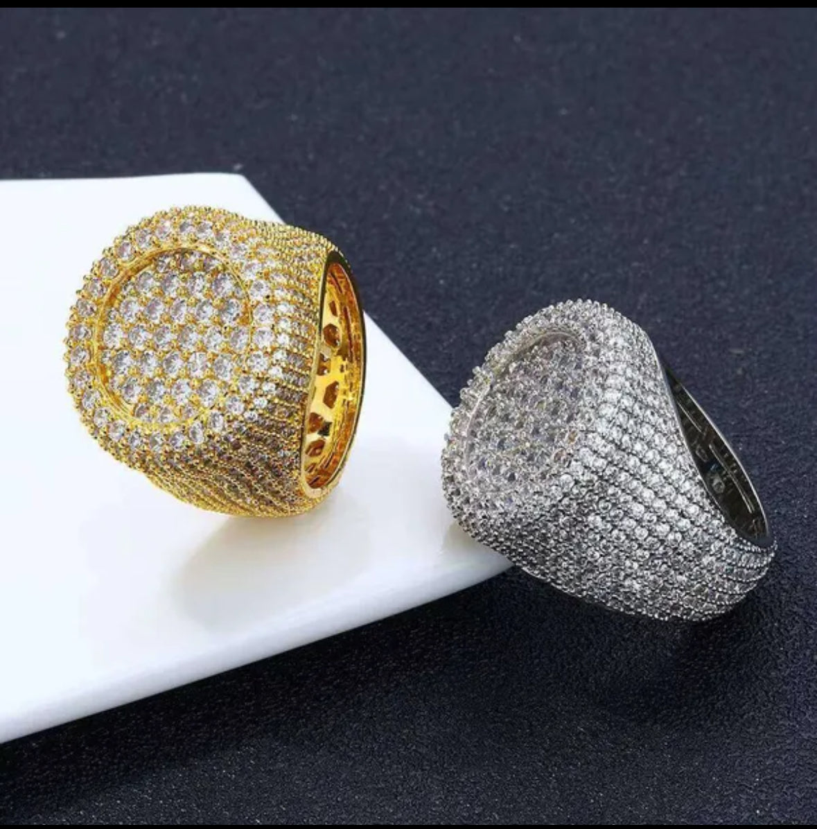 Fully Iced out Big Round VVS Ring