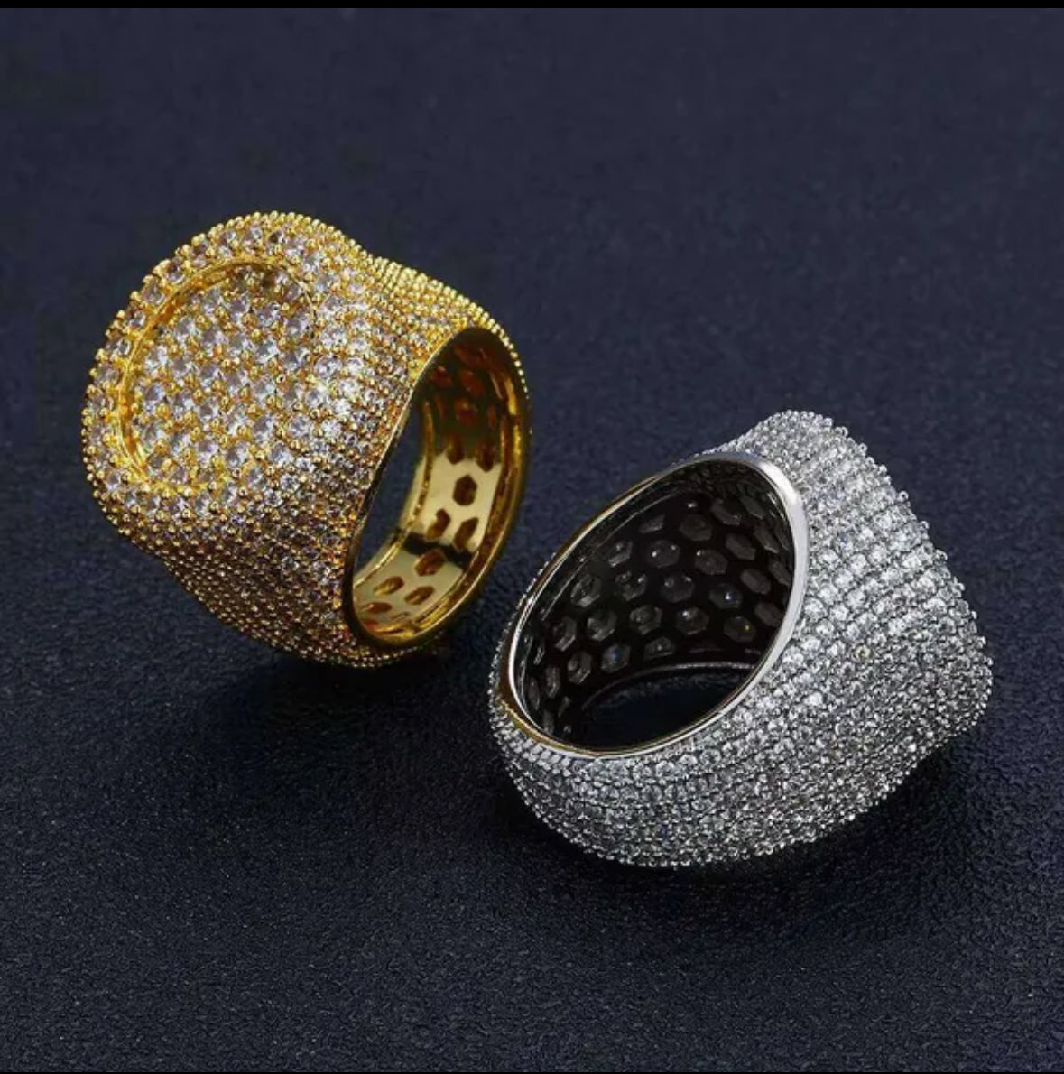 Fully Iced out Big Round VVS Ring