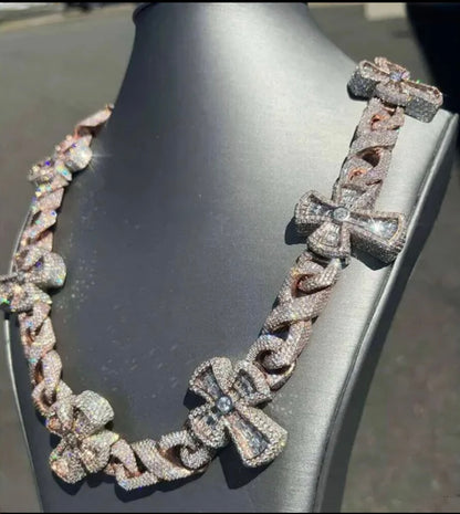 Baguette Cross Large VVS Chain