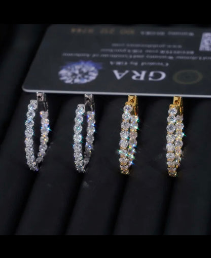 Fully Iced Out Hoop Earrings