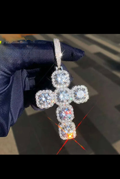 Iced out VVS Cross Pendant