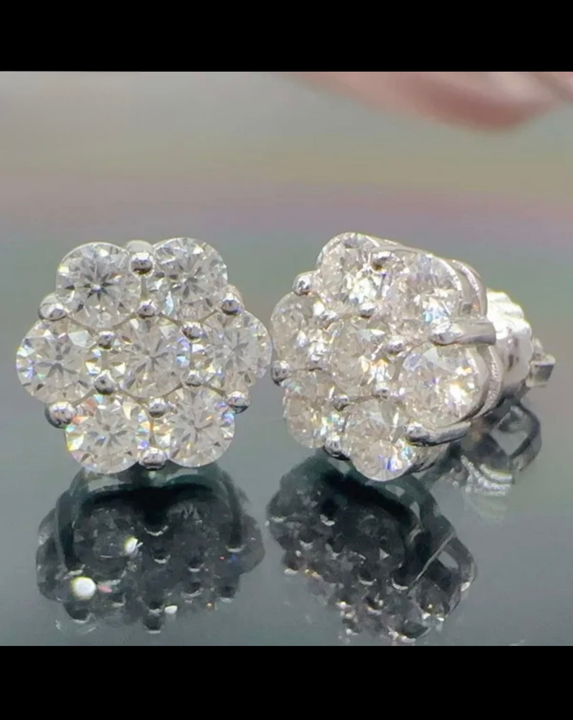 VVS Cluster Flower Earrings