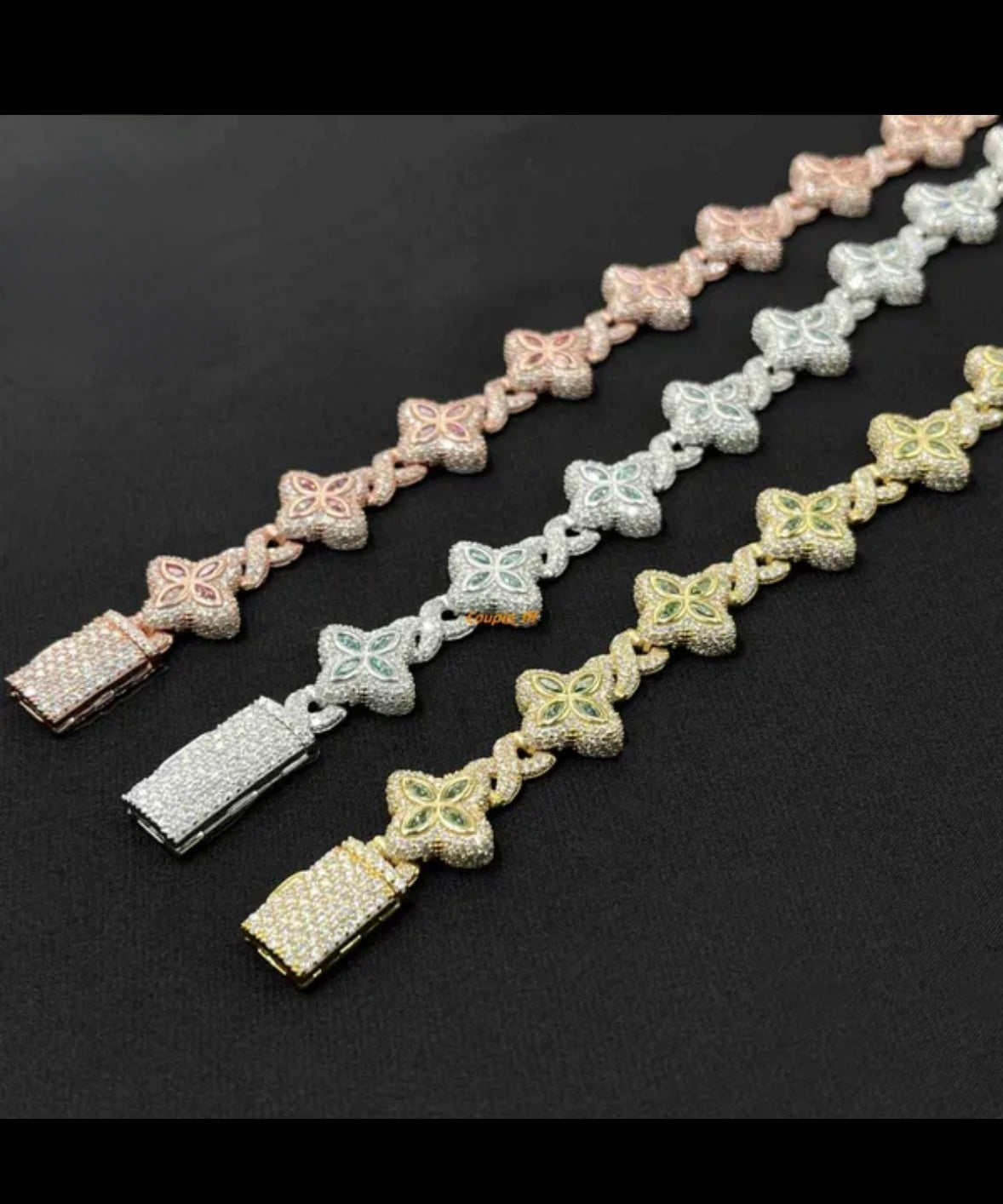 Marquise Flower 4 Leaf Clover VVS Bracelet