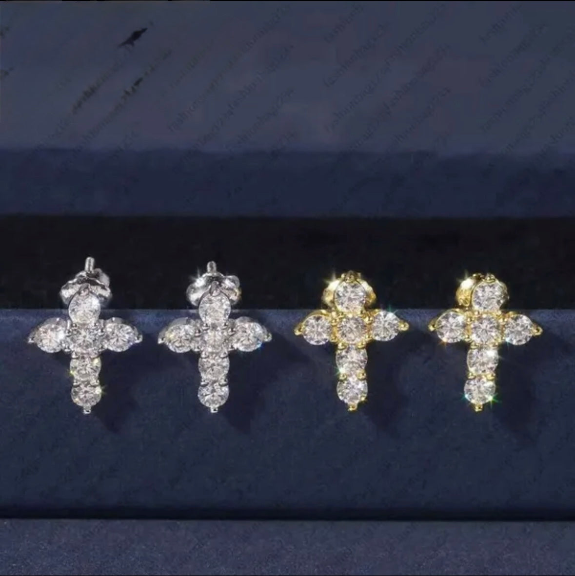 Iced Out VVS Cross Earrings