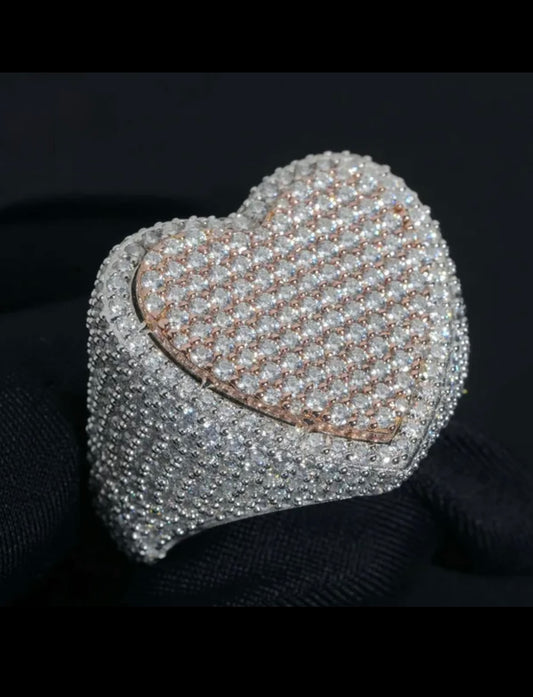 Heart VVS Iced Out Ring