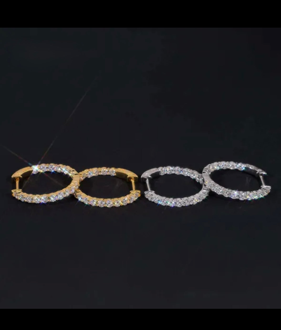 Fully Iced Out Hoop Earrings