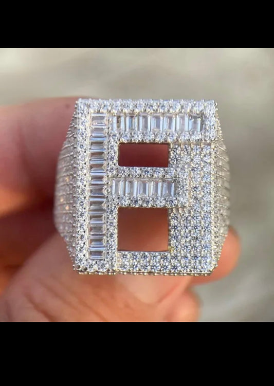 Initial Letter 925 Sterling Silver Ring A-Z