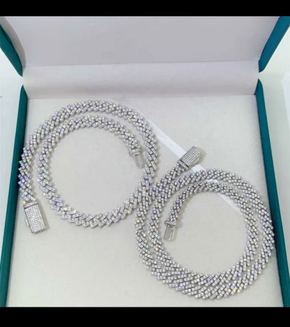 Silver Iced out 13mm Cuban Link chain