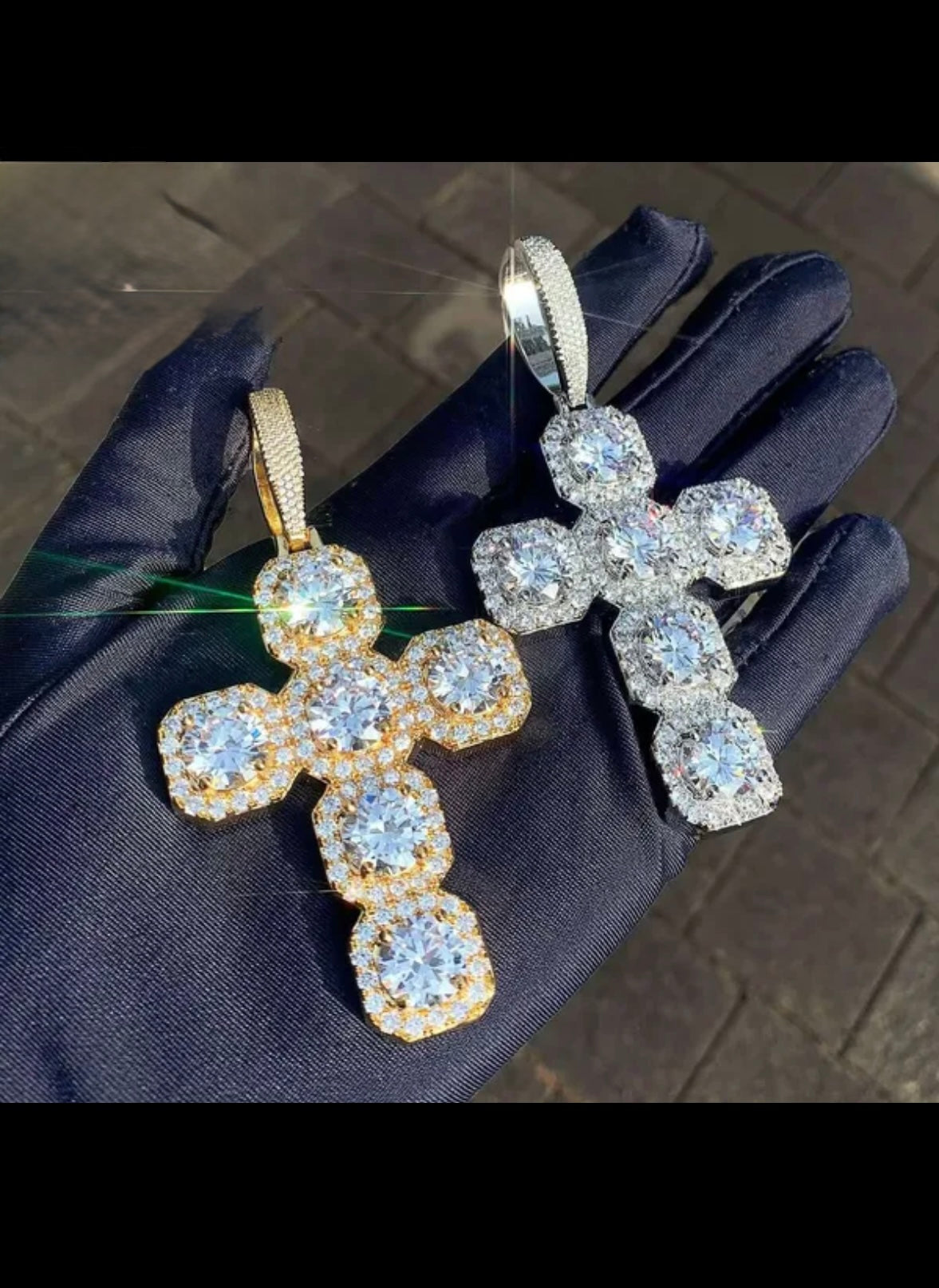 Iced out VVS Cross Pendant