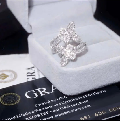 Butterfly Shape VVS Iced Out Ring