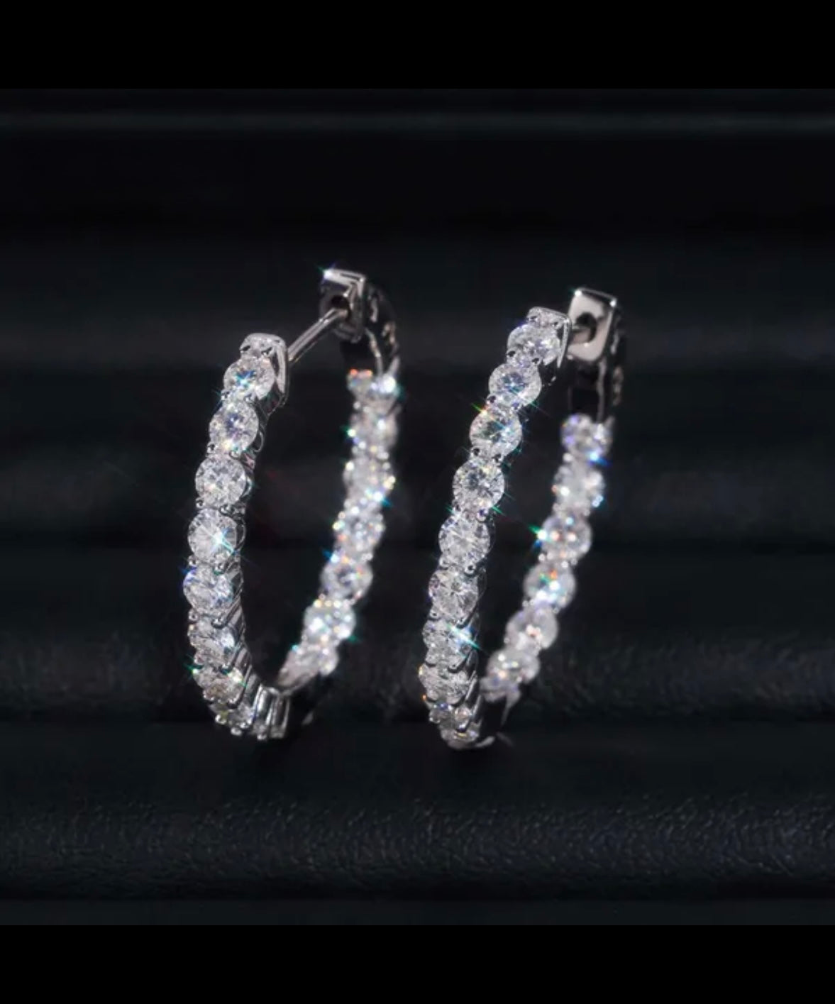 Fully Iced Out Hoop Earrings