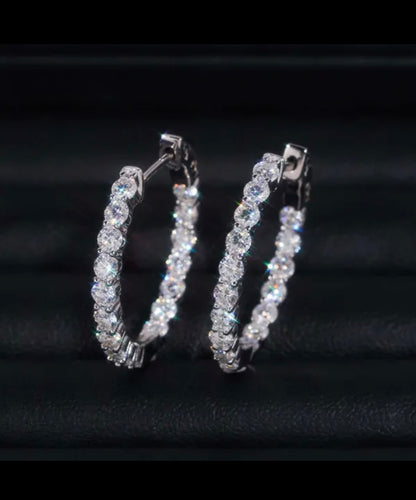 Fully Iced Out Hoop Earrings