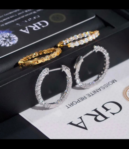Fully Iced Out Hoop Earrings