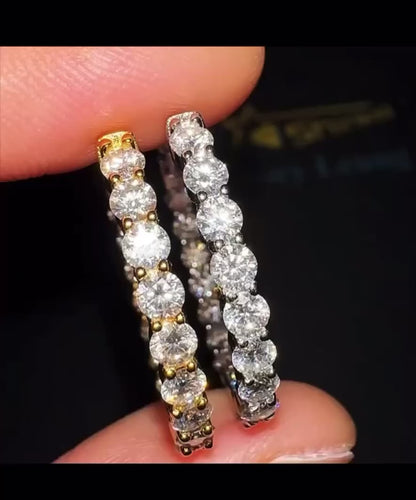 Fully Iced Out Hoop Earrings